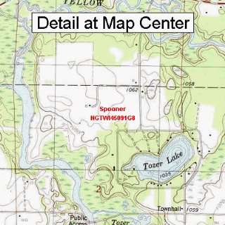 USGS Topographic Quadrangle Map   Spooner, Wisconsin (Folded 