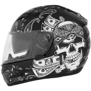 Cyber Helmets US 97 Graphics Helmet, Thug Skull, Primary Color Black 