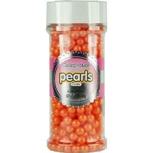 Candy Pearls Shimmer Orange 5 oz. Jar 6 Grocery & Gourmet Food