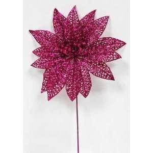  9 Beauty Glitter Lace Poinsettia Stems   Pkg of 12 Arts 