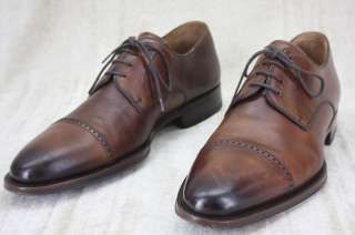   Romas wingtip Oxford lace up Shoes 8.5 Derby Burnished Leather  