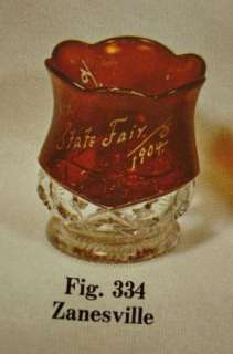 EAPG ROBINSON RUBY STAINED ZANESVILLE TOOTHPICK 1907  