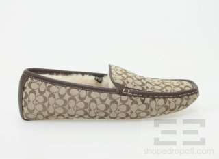 Coach Brown Monogram Monica Shearling Slippers Size 8 NEW  