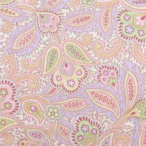 Moda Cotton Fabric Pastel Pink & Lavender Paisley BTY  