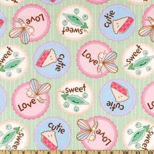  44 Wide Having A Baby Sweet Peas Green Pastel Fabric By 