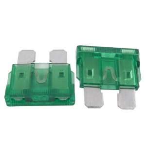   10 Pcs Green Plastic Body ATC Blade Type 30A Plug in Fuse for Auto Car