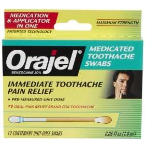Orajel Maximum Strength Toothache Pain Relief Swabs 12.00 oz (Quantity 