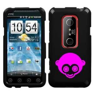  HTC EVO 3D PINK MONKEY ON A BLACK HARD CASE COVER 