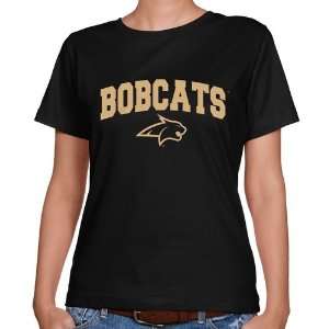  Montana State Bobcats Ladies Black Logo Arch Classic Fit T 