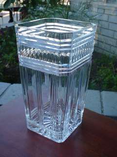 LARGE WATERFORD CRYSTAL GLASS LINCOLN MEMORIAL ART DECO VASE NR  