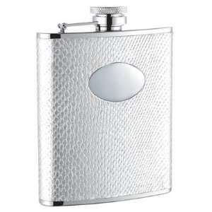  Personalized Silver Snakeskin Design Stainless Flask