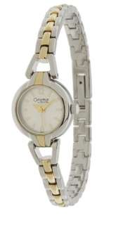 Caravelle by Bulova Womens 45L113 Two Tone Bracelet Round Silver Dial 
