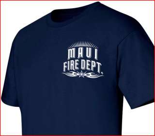 Maui Fire Department T shirt Tribal M L XL 2XL 3XL 4XL   Short/Long 