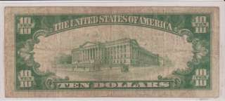 1929 F 1860B $10 National Currency Currency F 0F75  