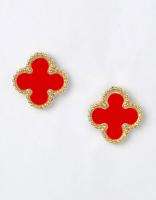 New Quatrefoil Four Clover Silver Gold Mother Pearl Red Black Onyx 