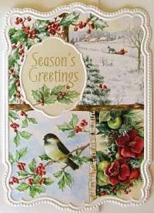 Carol Wilson Christmas Seasons Greetings Card Winter Scenes Holly 