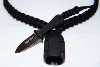   Cold Steel Super Edge neck knife black 550 paracord urban survival EDC