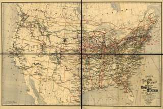 1898 Railroad map United States, Canada & Mexico  