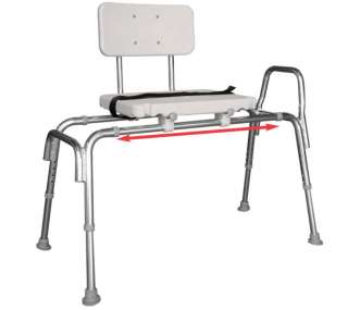 Snap N Save Sliding Shower Chair Bath transfer Bench w/ Back 61211 