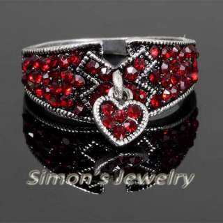 Cute Heart Shape Ring Red Crystal JV161 SIZE  