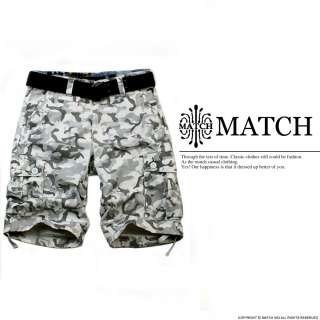 NWT Match leisure casual Mens Cargo Shorts Camo Size 30 36 Free S&H 