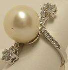 South Sea White Golden Tone 13mm Pearl Ring 18K White Gold