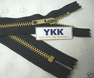 48 #5 Brass Zipper ~ Closed ~ Black ~YKK(JC)  