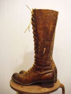 Vintage 40s WWI Tall Oxford Lace up Riding Boots Marshall Field 6 1/2 