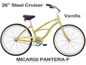 Micargi Pantera Ladies Vanilla 26 Beach Cruiser Bike  