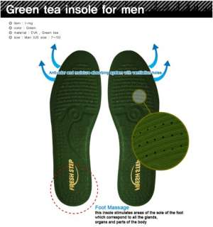 Nano Siler Green Tea Foot Massge Insoles Shoe Insole  
