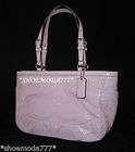  GALLERY Stitched Embossed Patent EW Tote Purse Bag Sac Lavender 18326