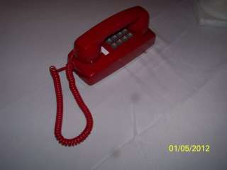   this brand new vintage 1970 1980 red wall mount telephone manufactured