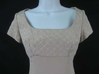 PATRICIA RHODES COUTURE Biege Beaded Silk Dress 4  