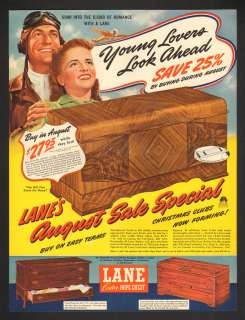   Hope Chest Aviator Soar Into The Cloud Of Romance Vtg. Print Ad  