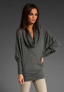 SPLENDID Merino Wool Cowl Neck Sweater in Charcoal  