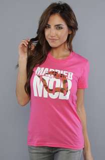 Married to the Mob The Leopard Logo Kiss Tee in Fuchsia  Karmaloop 