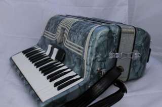 Enrico Roselli Accordion (Blueish Grey) with case. Made in Italy.Great 