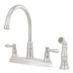    Harbor 2 Handle High Arc 4 Hole Kitchen Faucet with Side 
