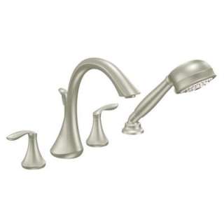   Handle Roman Tub Faucet Trim Kit with Handshower in Brushed Nickel