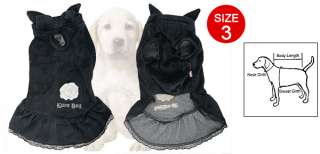 Dog Detachable Closure Bow Tie Decor Neck Black Dress 3  