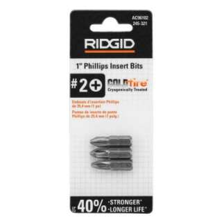 Shop for RIDGID COLDfire 1 In. Pro Grade S2 Steel Phillips Insert Bits 