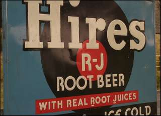 Embossed Hires R J Root Juice Beer Advertising Advertisement Ad Metal 