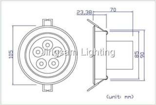 1W LED Recessed Ceiling Light Fixture Cabinet lamp  
