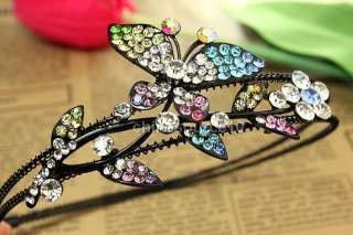 Colorful butterfly flower leaf hairband headband swarovski crystal 