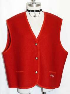 BOILED WOOL ~ RED Winter GERMANY Designer WINTER Dress Skirt Jacket 