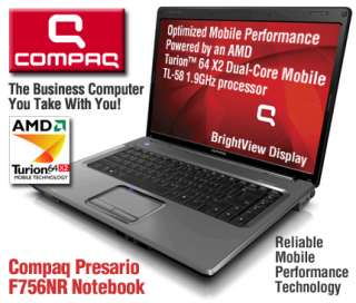Compaq Presario F756NR Refurbished Notebook PC   AMD Turion™ 64 X2 