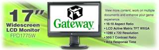 Gateway FPD1775W 17 Widescreen LCD Monitor   8ms, 720p, 1280 x 720 