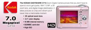 Kodak EASYSHARE C713 Zoom Digital Camera   7.0 Megapixel, 3x Optical 