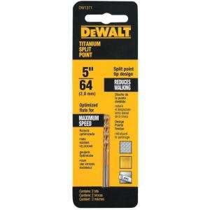 DEWALT 5/64 In. Titanium Split Point Drill Bits (2 Pack) DW1371 at The 