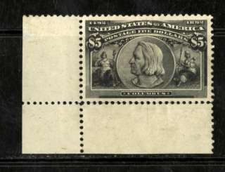 US Stamps # 245 $5 Columbian HUGE JUMBO OG  